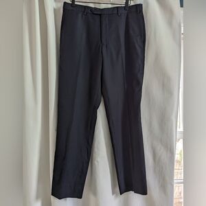 Emporio Armani Mens Flat Front Dress Pants 34 x 29 Wool Partially Lined Black